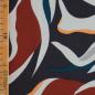 Preview: Viskosejersey abstrakt dunkelgrau petrol rost orange